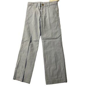 Janie and Jack Seersucker Pants Boys Size 6 Blue & White Adjustable Waistband Ne